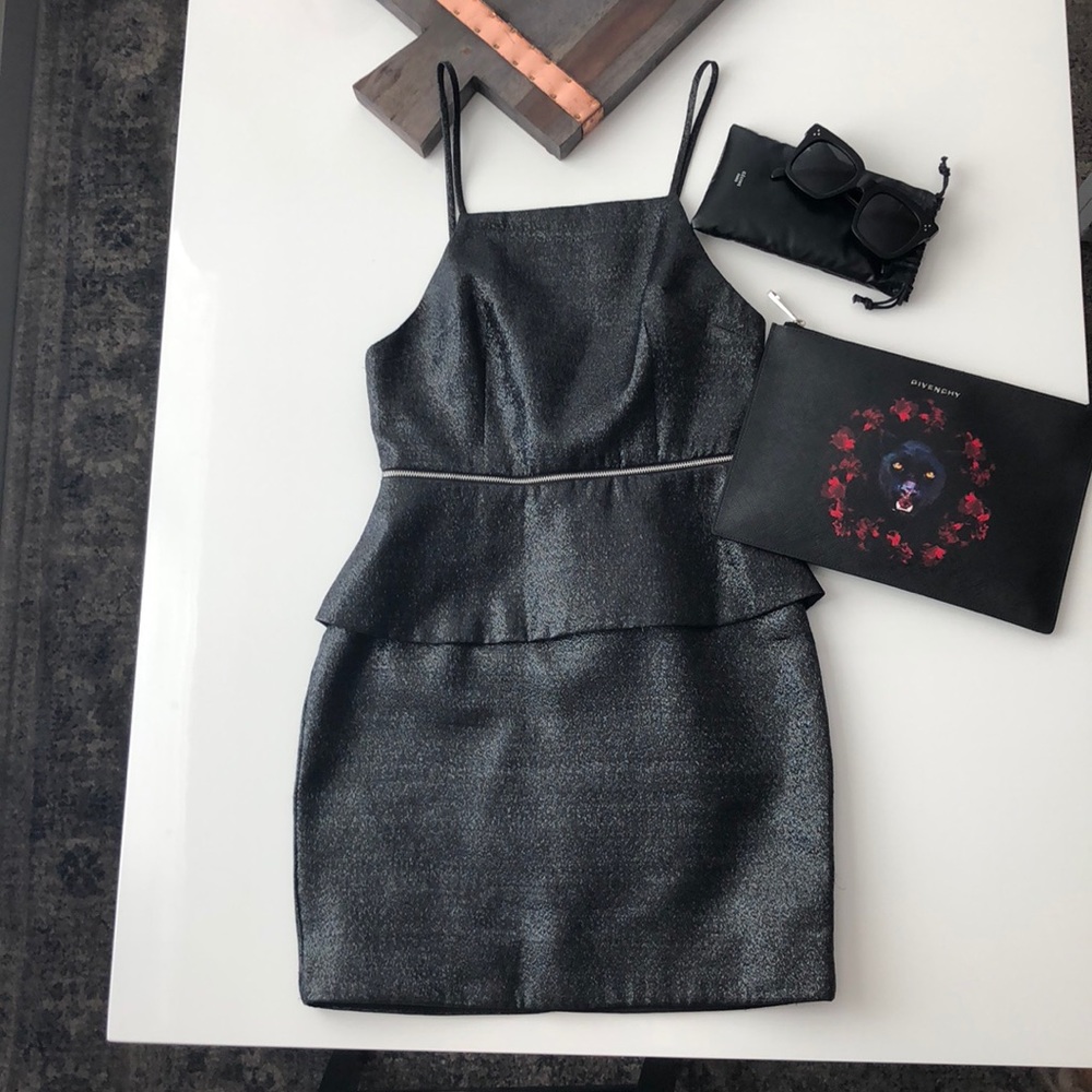 Beck & Bridge Black metallic slip dress size 2
